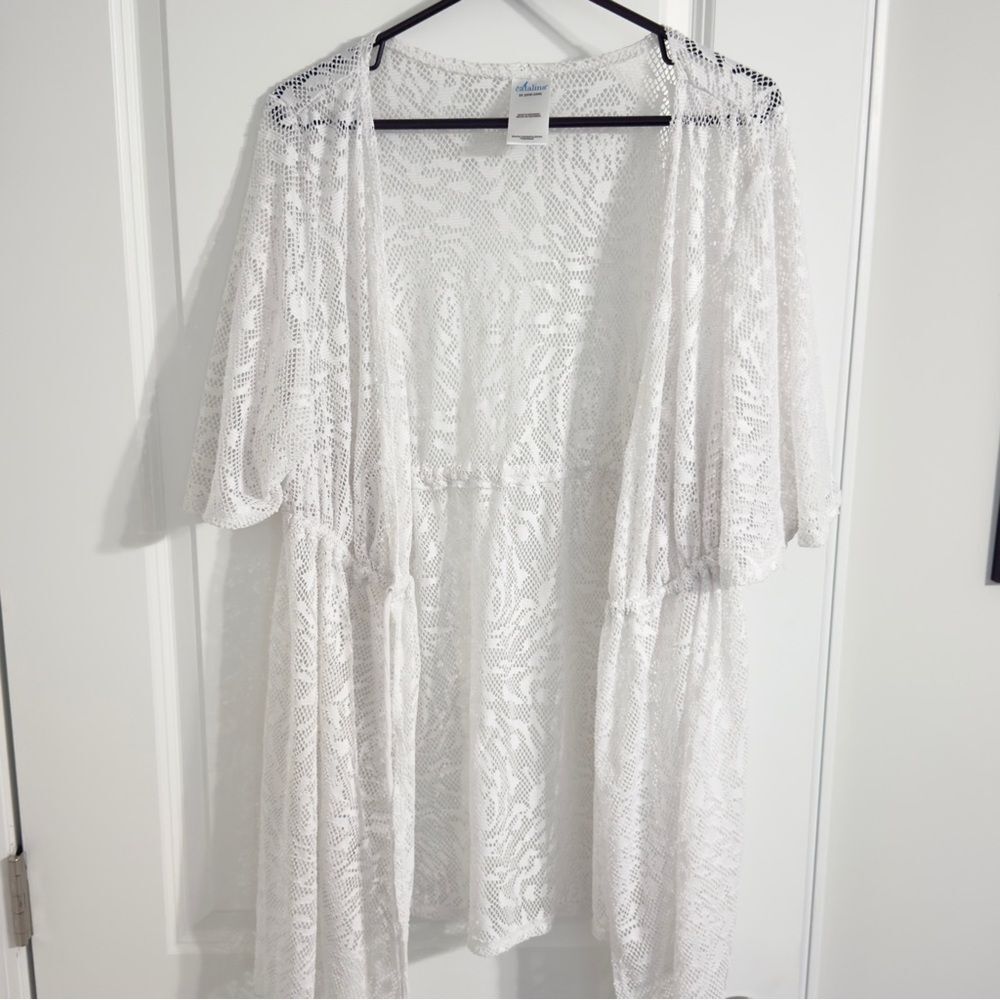 Catalina White Lace Cover-Up Women's Size 3X(22W-24W)